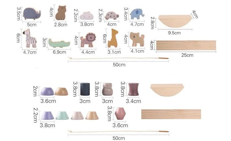 Balance Board & Fädelspiel aus Holz