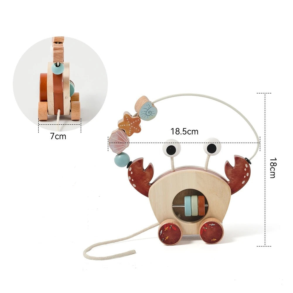 Motorikschleife Krabbe aus Holz