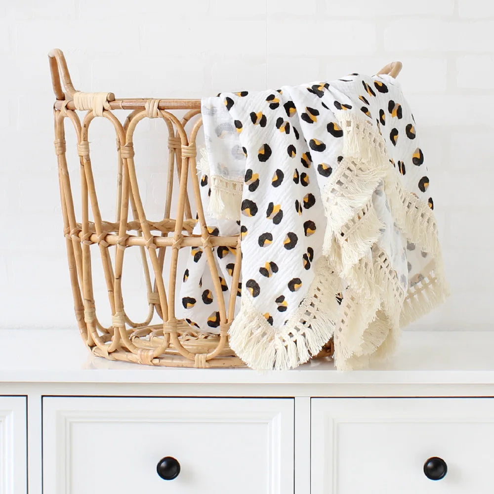 Decke Musselin mit Fransen